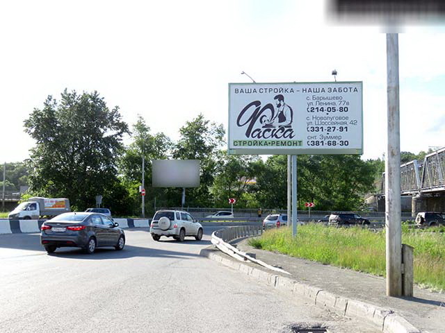 Фотография рекламного носителя, тип: Билборд 3x6, адрес: Первомайская ул., ост. Разъезд Иня, поз.1, Новосибирск, Новосибирская область, Россия. Сторона А №387205