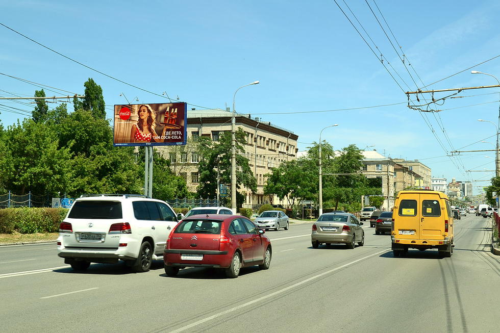 Фотография рекламного носителя, тип: Билборд 3x6, адрес: Рабоче-Крестьянская ул., Волгоград, Волгоградская область, Россия. Сторона Б №337792
