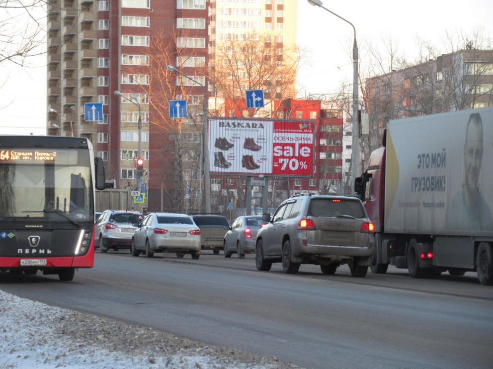 Фотография рекламного носителя, тип: Билборд 3x6, адрес: Светлогорская ул., д.18, Пермь, Пермский край, Россия. Сторона A1-A3 №755769
