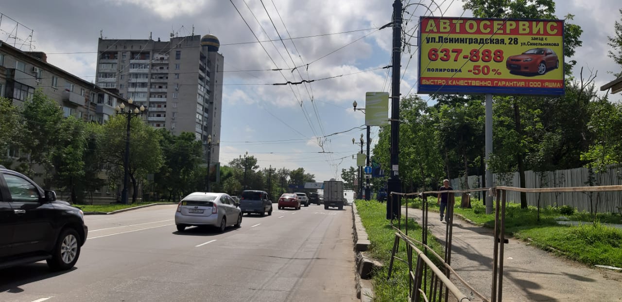 Фотография рекламного носителя, тип: Билборд 3x6, адрес: Карла Маркса ул., ост. Павленко, Хабаровск, Хабаровский край, Россия. Сторона А №971365