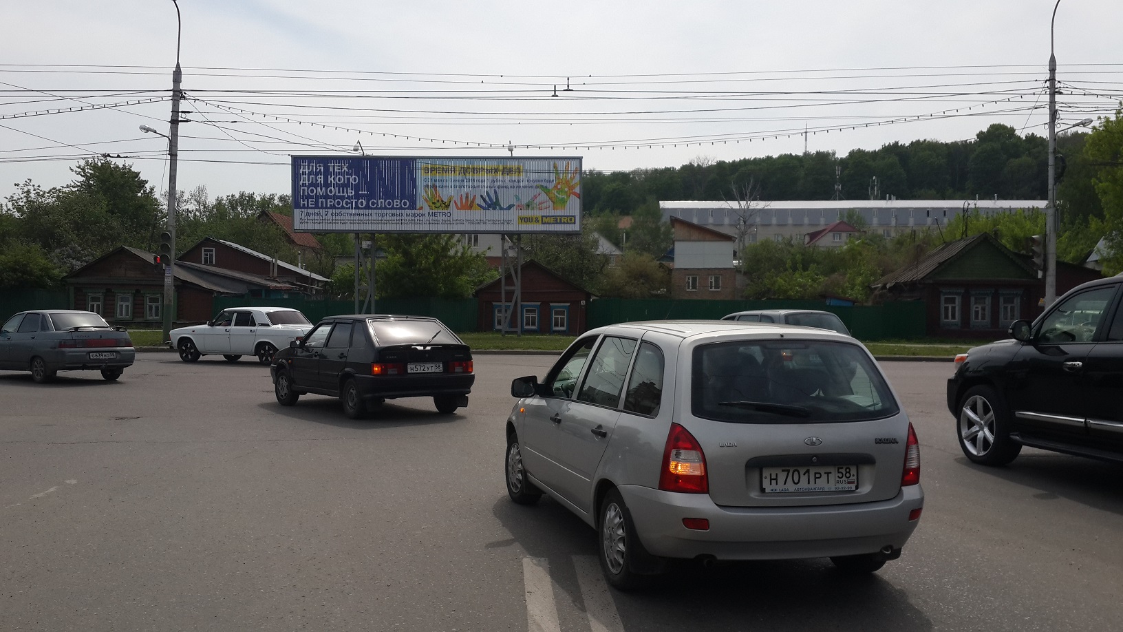 Фотография рекламного носителя, тип: Нестандартный билборд, адрес: Пушкина ул. Х Кулакова ул., Пенза, Пензенская область, Россия. Сторона A1-A3 №425200