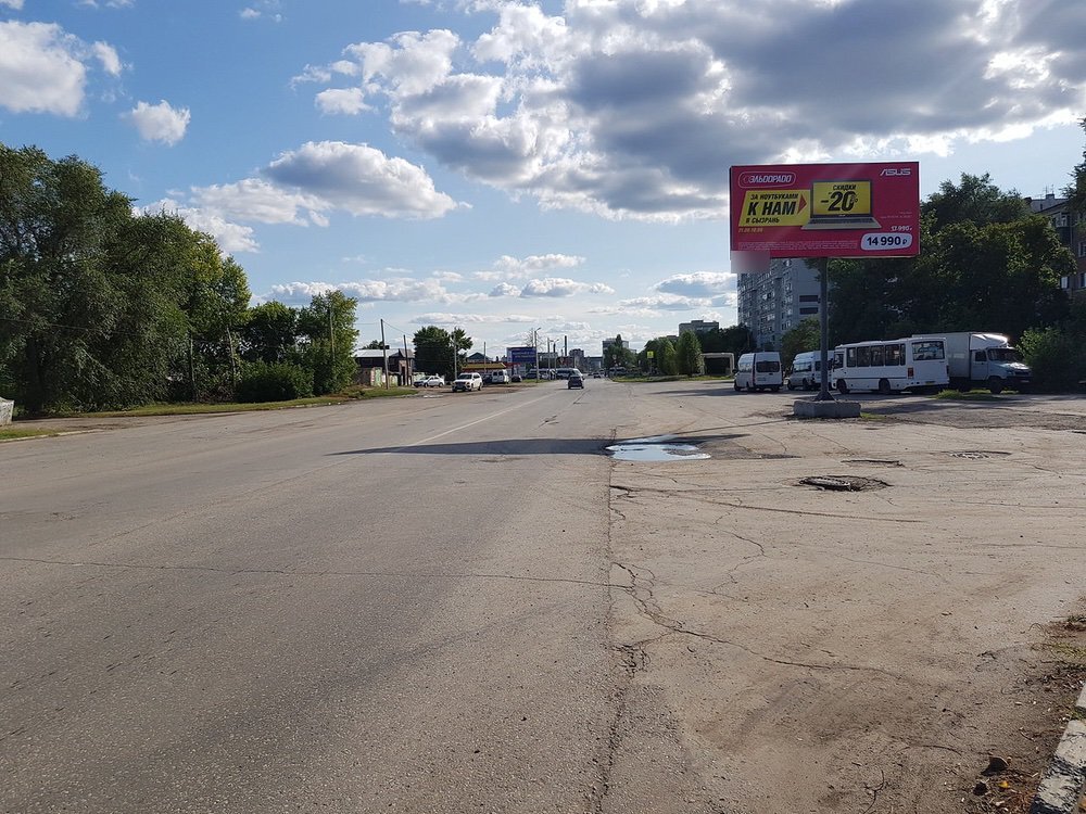 Фотография рекламного носителя, тип: Билборд 3x6, адрес: Сызрань г., Локомобильная ул., д.35, Самара, Самарская область, Россия. Сторона A №629831