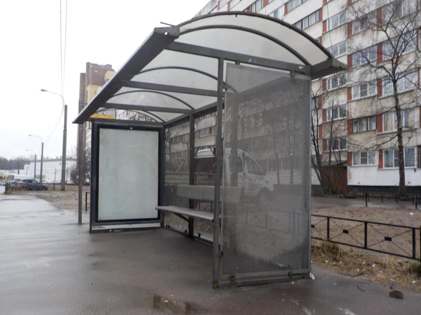 Фотография рекламного носителя, тип: Остановка 1.8x1.2, адрес: Королёва пр-т., д.7, Санкт-Петербург, Россия. Сторона А №811579