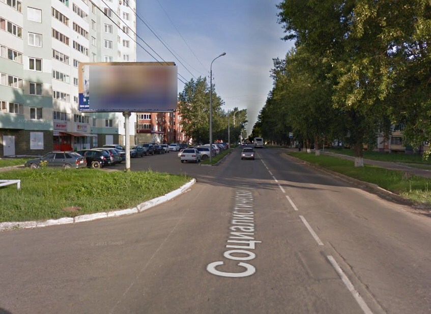 Фотография рекламного носителя, тип: Билборд 3x6, адрес: Социалистическая ул., д.29, Нефтекамск, Республика Башкортостан, Россия. Сторона B №1054222