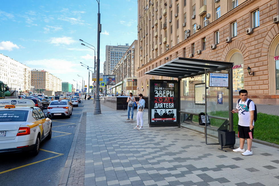 Фотография рекламного носителя, тип: Остановка 1.8x1.2, адрес: Мира пр-т. Х Староалексеевская ул., Москва, Россия. Сторона А №335017