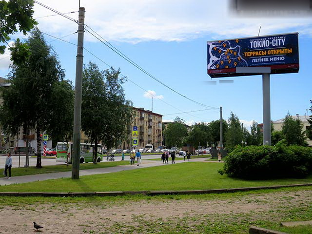 Фотография рекламного носителя, тип: Суперсайт 5x15, адрес: Кантемировская ул., д.35, напротив, Санкт-Петербург, Россия. Сторона Ah1-Ah8 №659400