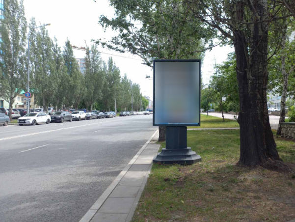 Фотография рекламного носителя, тип: Пилон, адрес: Осипенко ул. Х Ленина пр-т., д.1, поз.1, Самара, Самарская область, Россия. Сторона А №1080557