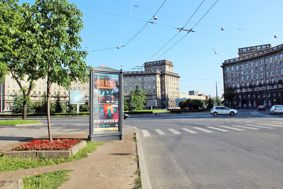 Фотография рекламного носителя, тип: Пиллар 3x1.4, адрес: Стачек пр-т., д.57 Х Комсомольская пл., Санкт-Петербург, Россия. Сторона Б №724900