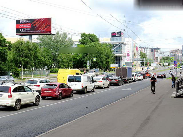 Фотография рекламного носителя, тип: Суперсайт 5x15, адрес: Кантемировская ул., д.35, напротив, Санкт-Петербург, Россия. Сторона Bh1-Bh5 №673722