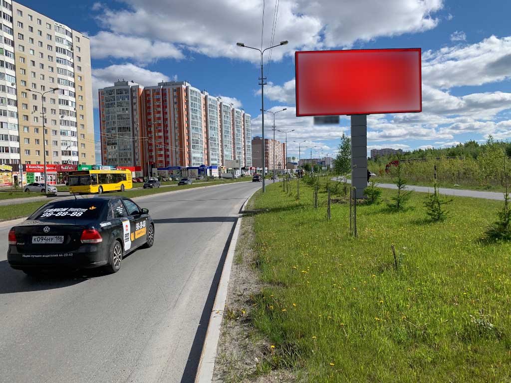 Фотография рекламного носителя, тип: Билборд 3x6, адрес: Иосифа Каролинского ул., д.14, Сургут, Ханты-Мансийский автономный округ – Югра, Россия. Сторона А №960154