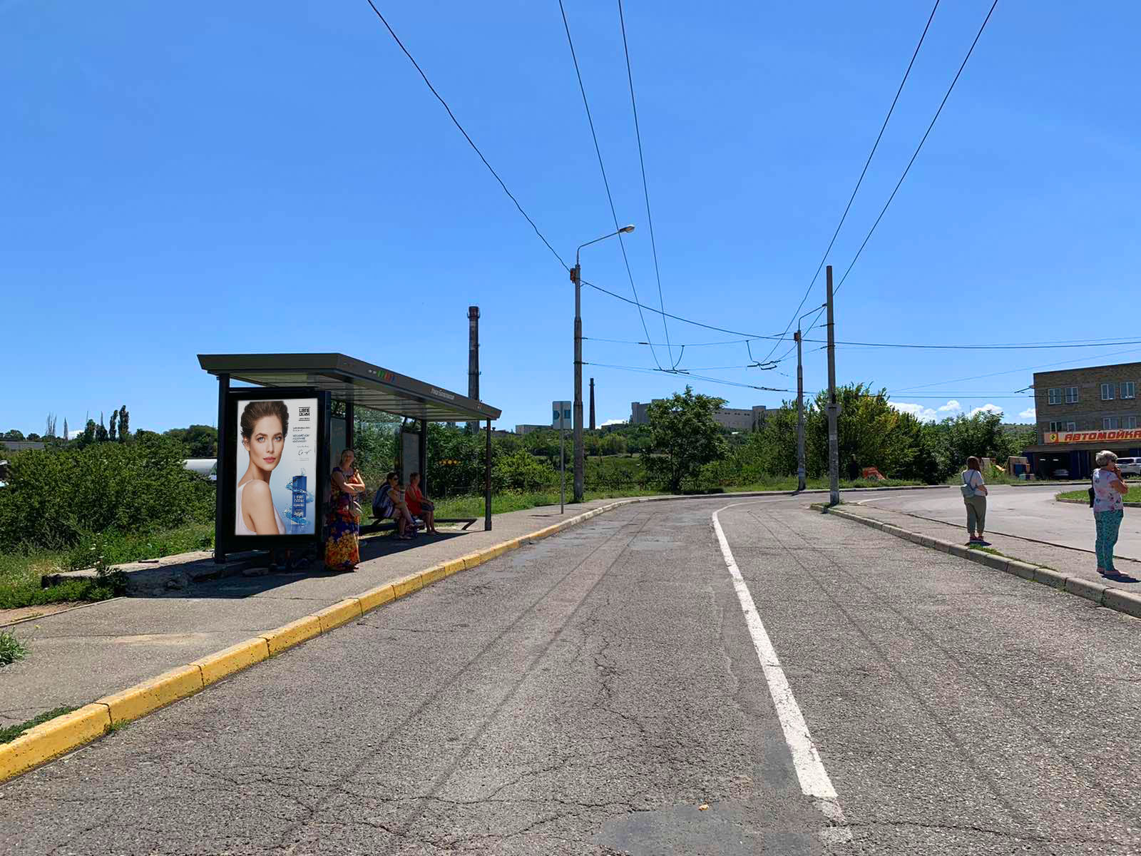 Фотография рекламного носителя, тип: Остановка 1.8x1.2, адрес: Балаклавская ул., рынок Балаклавский, Симферополь, Республика Крым, Россия. Сторона B1 №843765