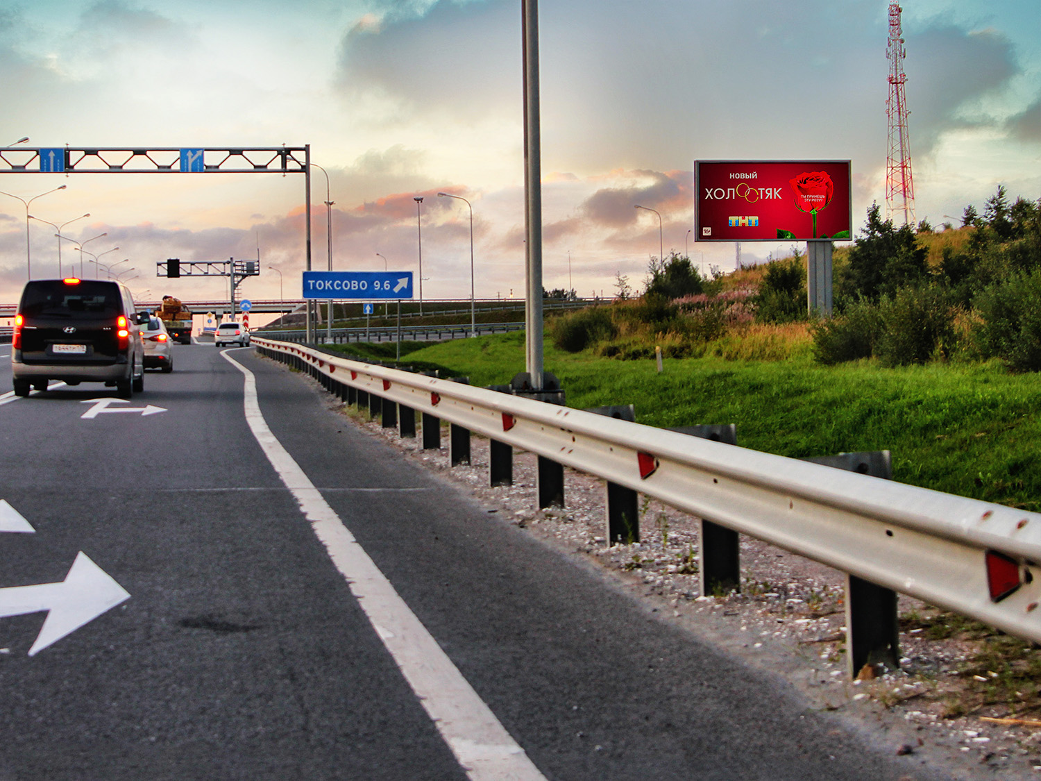 Фотография рекламного носителя, тип: Билборд 3x6, адрес: Новоприозерское ш., 9 870м, Ленинградская область, Россия. Сторона A №993495