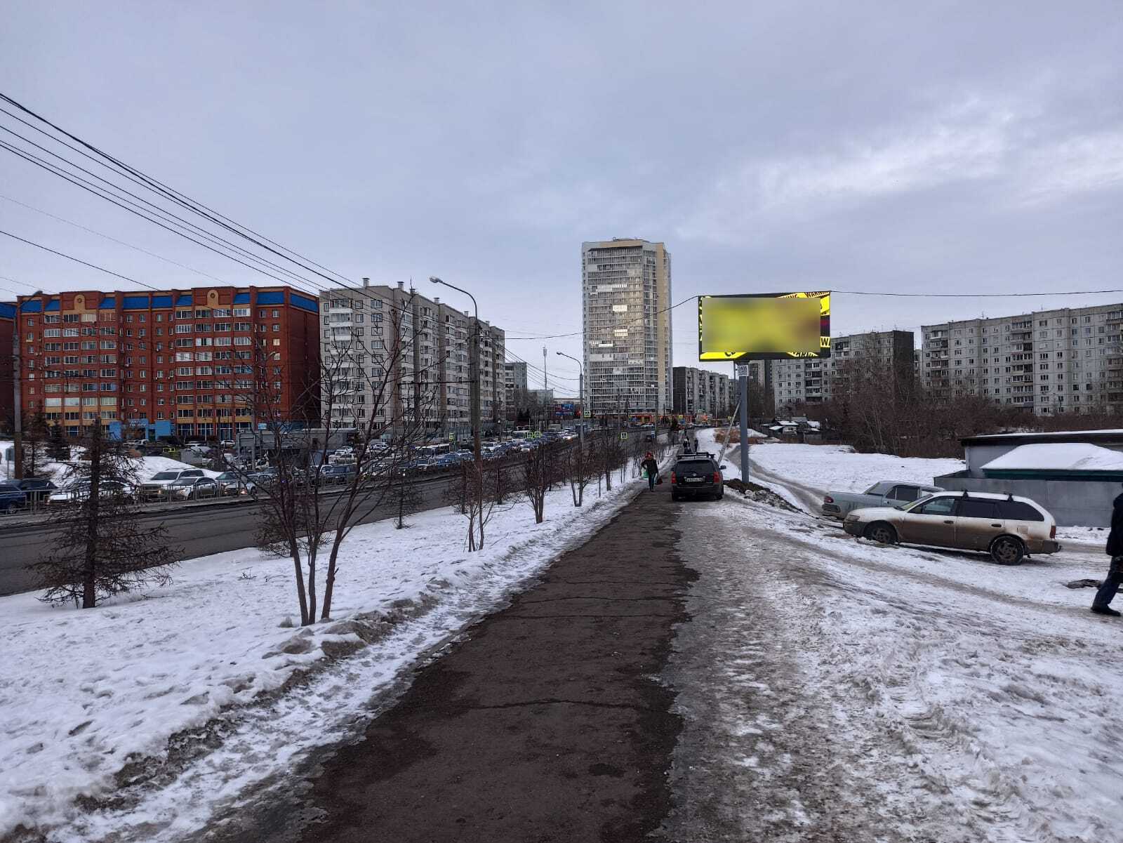 Фотография рекламного носителя, тип: Билборд 3x6, адрес: Воронова ул., д.17a, Красноярск, Красноярский край, Россия. Сторона А1-А10 №961603