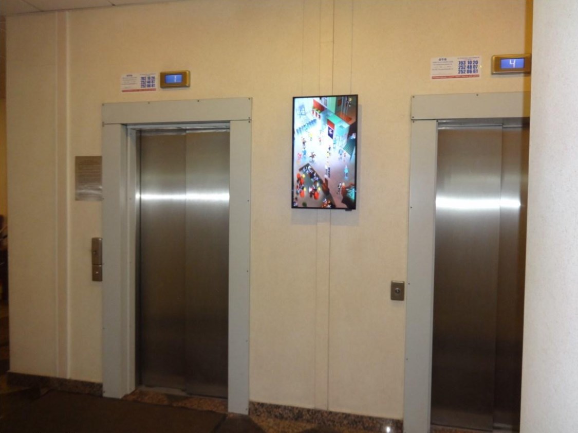 Фотография рекламного носителя, тип: Видеоэкран, адрес: Бизнес-центр «Преображенский», 14 линия В.О. ул., д.7, Санкт-Петербург, Россия. Сторона/вариант A1-A10 №1013088