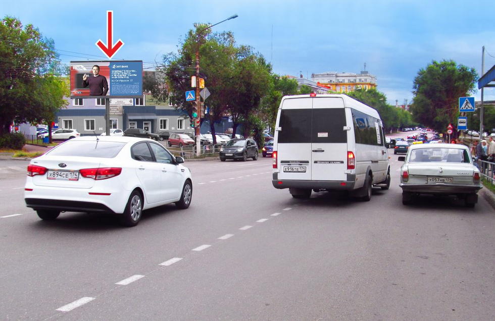 Фотография рекламного носителя, тип: Билборд 3x6, адрес: Пушкина пр-т. Х Кирова ул., Магнитогорск, Челябинская область, Россия. Сторона A1-А10 №377536