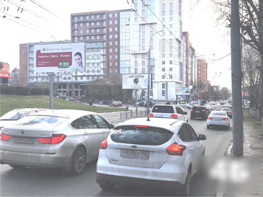 Фотография рекламного носителя, тип: Билборд 3x6, адрес: Фрунзе ул. Х Красноармейская ул., д.44, Томск, Томская область, Россия. Сторона Б №421573