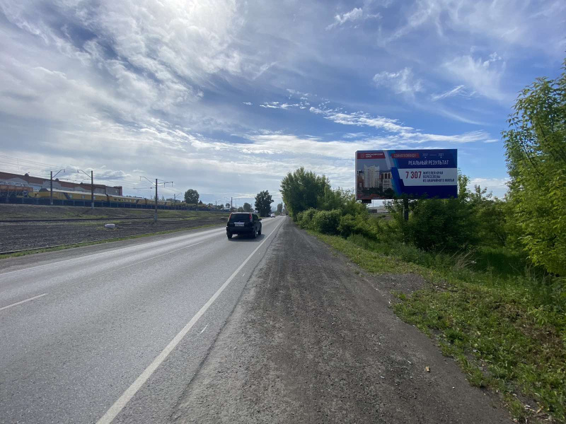 Фотография рекламного носителя, тип: Билборд 3x6, адрес: Глинки ул., 100м до ж/д переезда, Красноярск, Красноярский край, Россия. Сторона А №780150