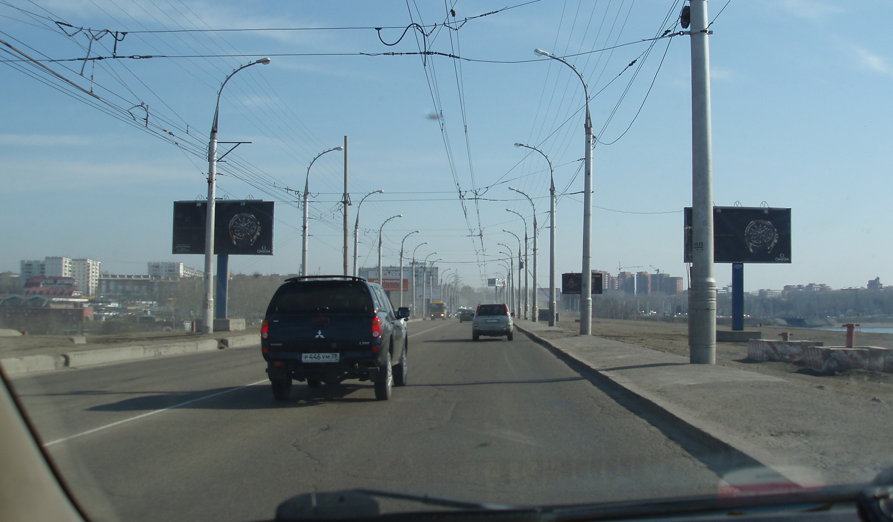 Фотография рекламного носителя, тип: Билборд 3x6, адрес: Плотина ГЭС Нижний Бьеф, поз.13, Иркутск, Иркутская область, Россия. Сторона B №651555