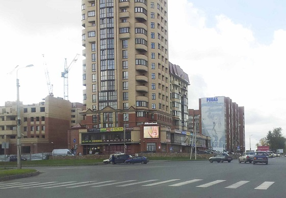 Фотография рекламного носителя, тип: Медиафасад, адрес: Юбилейная ул. Х Рижского пр-т., Псков, Псковская область, Россия. Сторона A1-A10 №961668