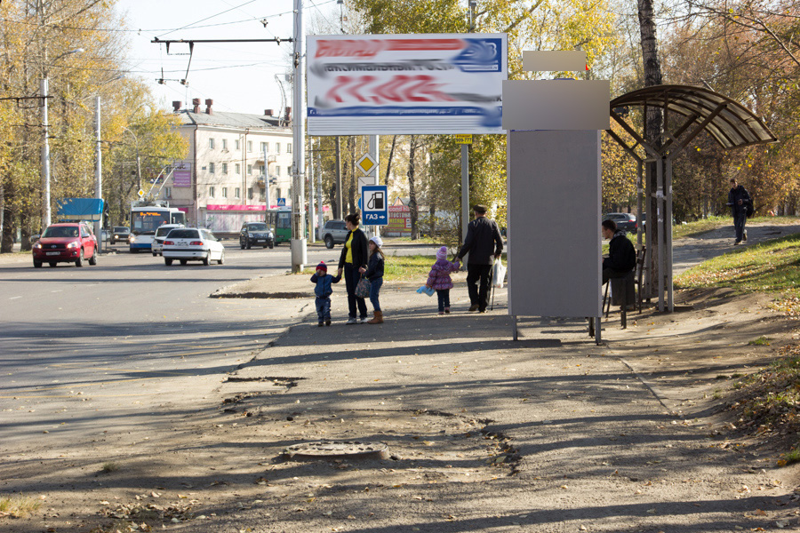 Фотография рекламного носителя, тип: Нестандартный ситиформат, адрес: Лермонтова ул. Х Академическая ул., Иркутск, Иркутская область, Россия. Сторона А №509507
