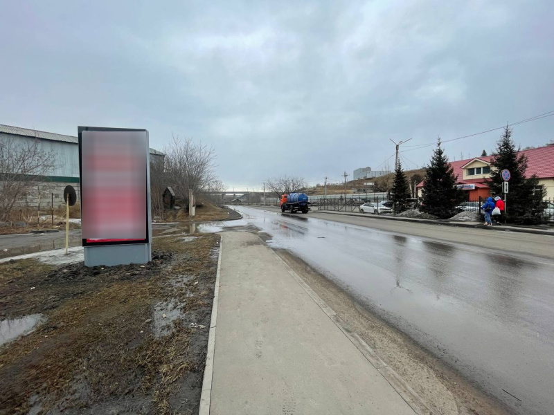 Фотография рекламного носителя, тип: Пиллар 3x1.4, адрес: Маерчака ул., д.65Д, Красноярск, Красноярский край, Россия. Сторона Б №1098002