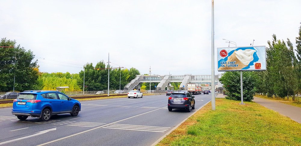 Фотография рекламного носителя, тип: Билборд 3x6, адрес: Победы пр-т., д.172, Казань, Республика Татарстан, Россия. Сторона А1-А3 №658377