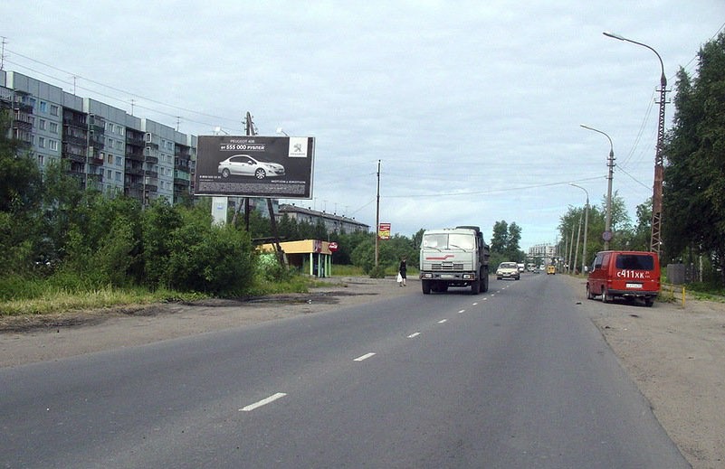 Фотография рекламного носителя, тип: Билборд 3x6, адрес: Ленинградский пр-т., д.367, Архангельск, Архангельская область, Россия. Сторона Б №667211