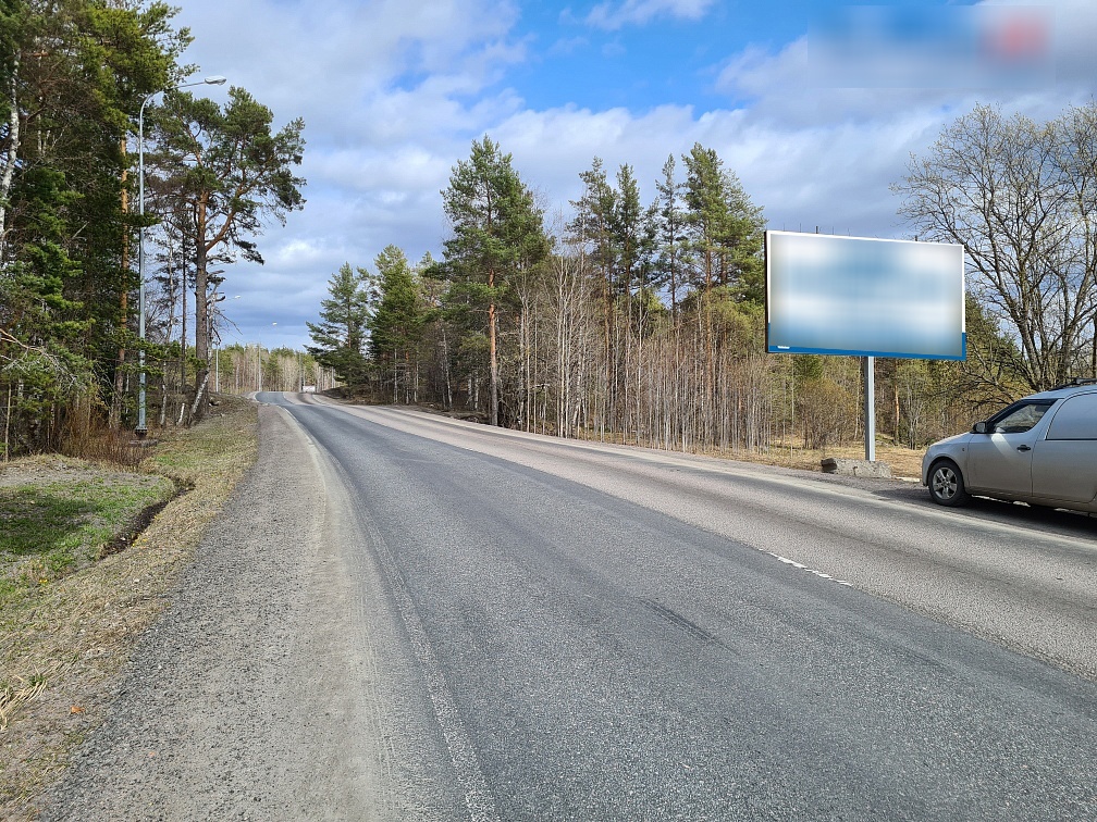 Фотография рекламного носителя, тип: Билборд 3x6, адрес: Реускула пос., Центральная ул., д.16б, Петрозаводск, Республика Карелия, Россия. Сторона Б №1002387