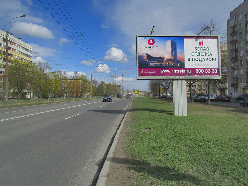 Фотография рекламного носителя, тип: Билборд 3x6, адрес: Ветеранов пр-т., д.158 Х Пограничника Гарькавого ул., Санкт-Петербург, Россия. Сторона A №1094350