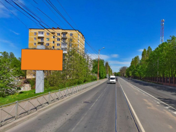Фотография рекламного носителя, тип: Билборд 3x6, адрес: Суворова ул. Х Чаадаева ул., поз.1, Калининград, Калининградская область, Россия. Сторона Б №974118