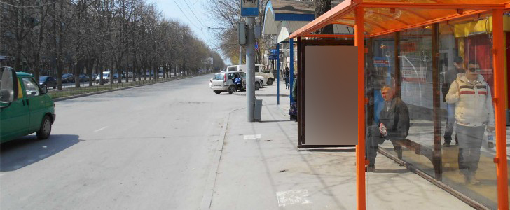 Фотография рекламного носителя, тип: Остановка 1.8x1.2, адрес: Ларина ул., д.58, Ростов-на-Дону, Ростовская область, Россия. Сторона А №622546