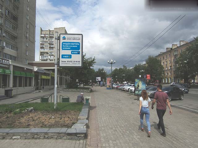 Фотография рекламного носителя, тип: Ситиформат 1.8x1.2, адрес: Ленина ул., д.47, Хабаровск, Хабаровский край, Россия. Сторона Б №645661