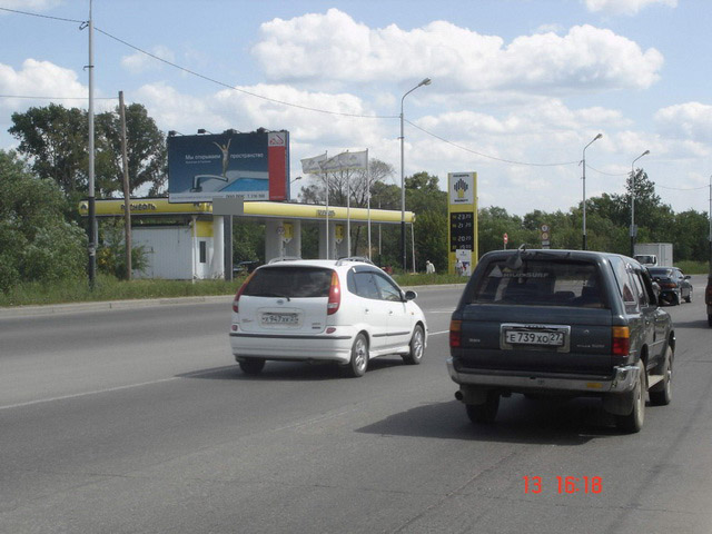 Фотография рекламного носителя, тип: Билборд 3x6, адрес: Пионерская ул. Х Флегонтова ул., Хабаровск, Хабаровский край, Россия. Сторона Б №481854