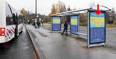Фотография рекламного носителя, тип: Остановка 1.8x1.2, адрес: Северной Двины наб., д.24, поз.1, Архангельск, Архангельская область, Россия. Сторона А №788347
