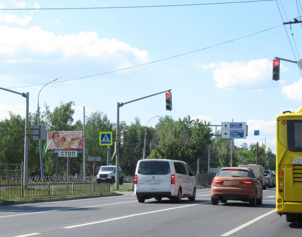 Фотография рекламного носителя, тип: Билборд 3x6, адрес: Ленинградский пр-т. Х Дзержинского пр-т., Ярославль, Ярославская область, Россия. Сторона Б №1058452