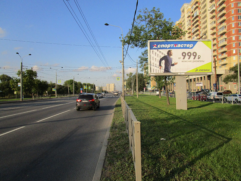 Фотография рекламного носителя, тип: Билборд 3x6, адрес: Маршала Жукова пр-т., д.56, корп.1, поз.1, Санкт-Петербург, Россия. Сторона A №1094453