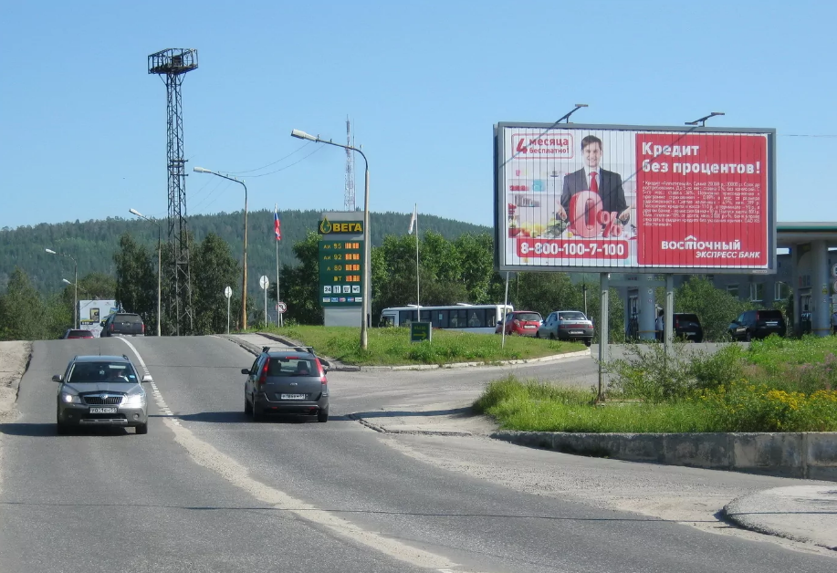 Фотография рекламного носителя, тип: Билборд 3x6, адрес: Путейская ул., поз.1, Кандалакша, Мурманская область, Россия. Сторона A №340596