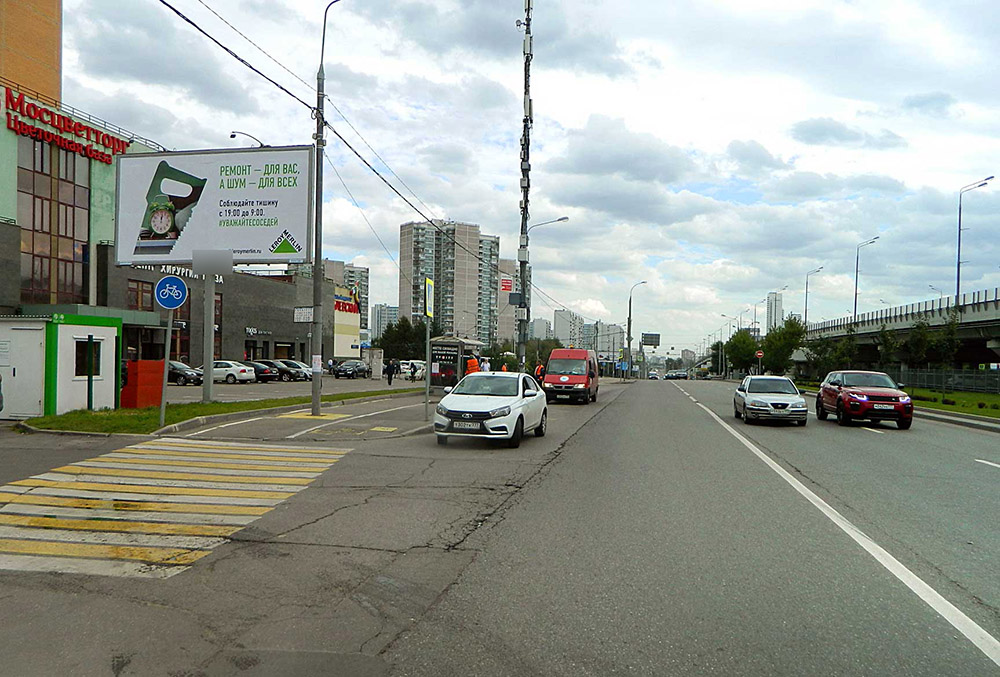 Фотография рекламного носителя, тип: Билборд 3x6, адрес: Рублёвское ш., д.52 Х Осенний б-р., Москва, Россия. Сторона B №601540