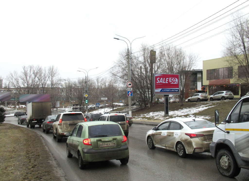 Фотография рекламного носителя, тип: Ситиборд 2.7x3.7, адрес: Хиросимы ул. Х Пархоменко ул., Волгоград, Волгоградская область, Россия. Сторона A1-A5 №857950