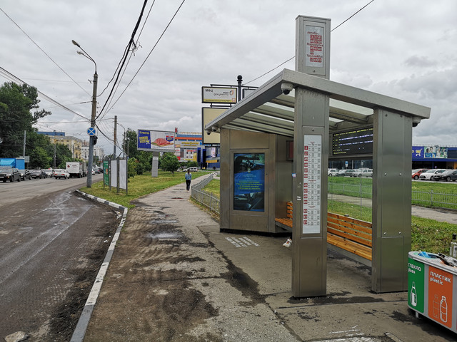 Фотография рекламного носителя, тип: Остановка, адрес: Московское ш., ост. Имени Героя Степанова, Нижний Новгород, Нижегородская область, Россия. Сторона A+B №870009
