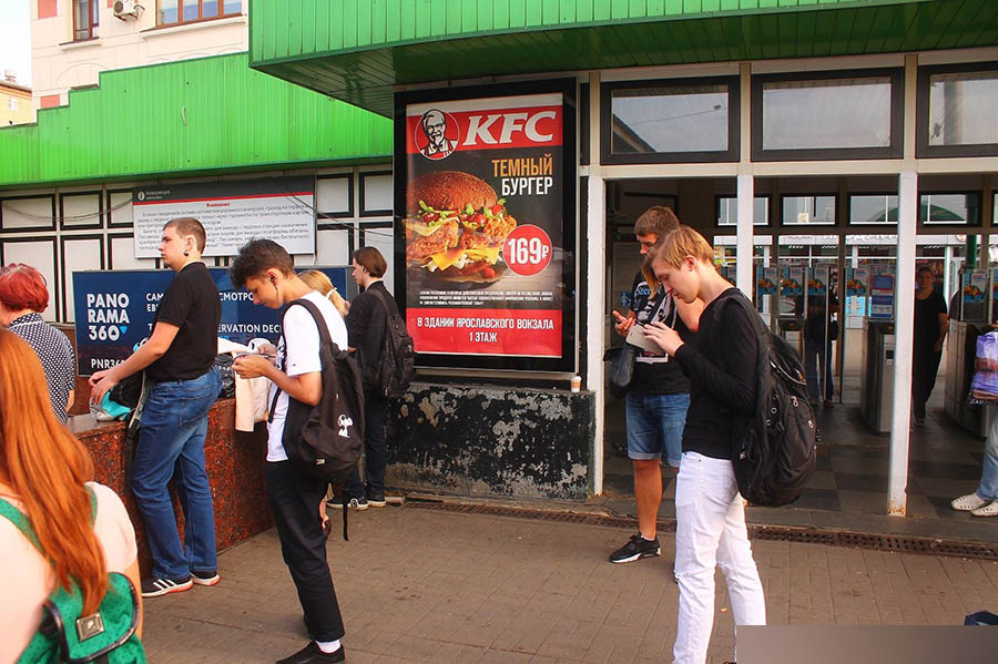 Фотография рекламного носителя, тип: Ситиформат 1.8x1.2, адрес: Комсомольская пл., д.5, турникеты, выход в город, поз.3, Москва, Россия. Сторона В №987314