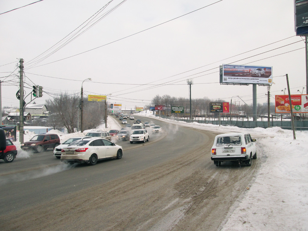 Фотография рекламного носителя, тип: Суперсайт 5x15, адрес: Ново-Садовая ул. Х Овраг Подпольщиков ул., Самара, Самарская область, Россия. Сторона А №402750
