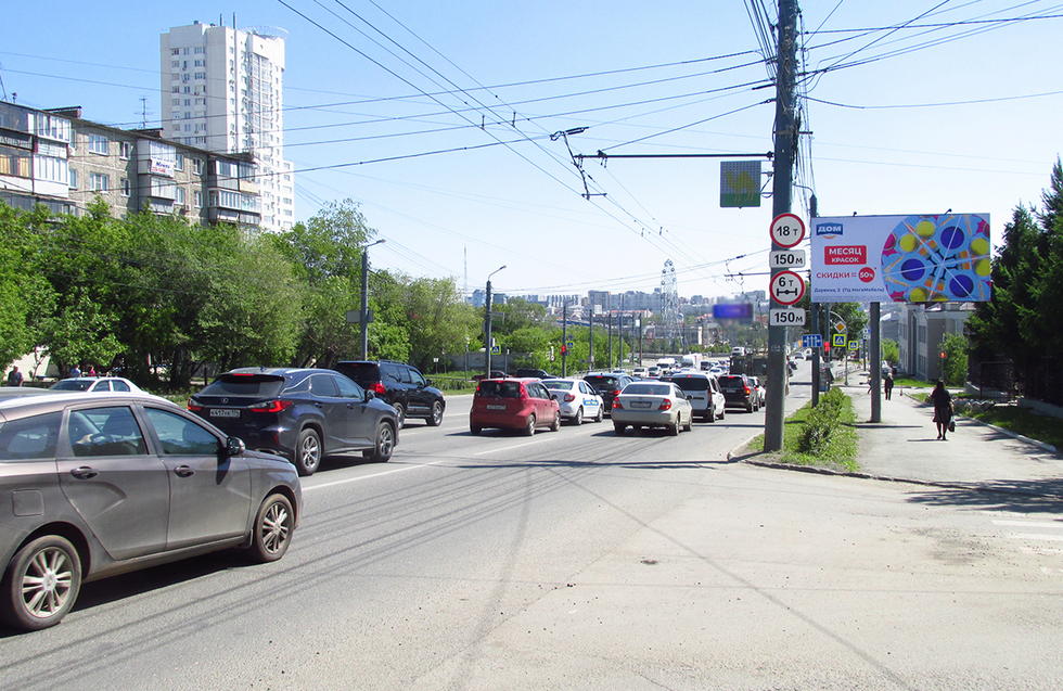 Фотография рекламного носителя, тип: Билборд 3x6, адрес: Свердловский пр-т., д.30А Х Полковая ул., Челябинск, Челябинская область, Россия. Сторона А №375482