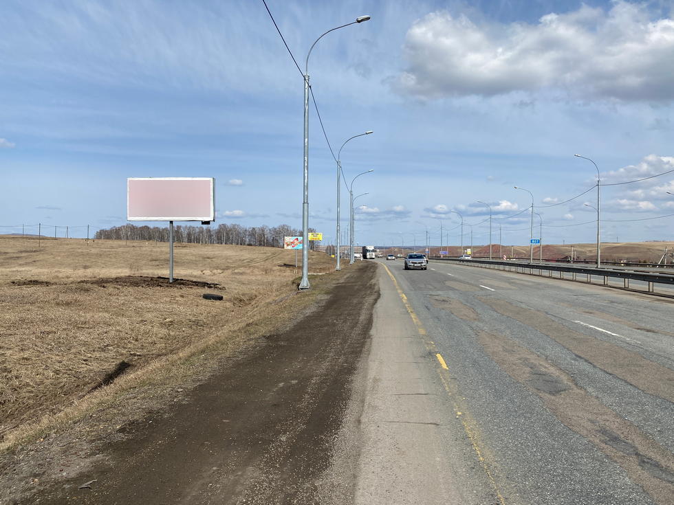 Фотография рекламного носителя, тип: Билборд 3x6, адрес: М53 фед. а/д, 5 200м после поста ДПС, Красноярск, Красноярский край, Россия. Сторона Б №1029587