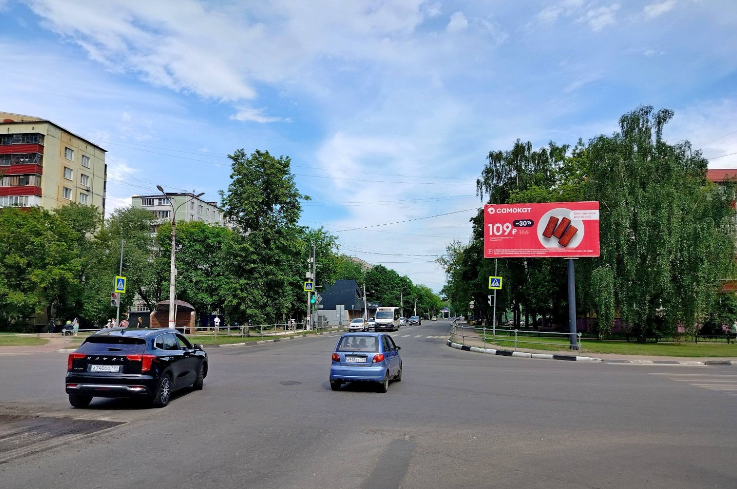 Фотография рекламного носителя, тип: Билборд 3x6, адрес: Красноармейская ул. Х Гурьева ул., Раменское, Московская область, Россия. Сторона А №938266