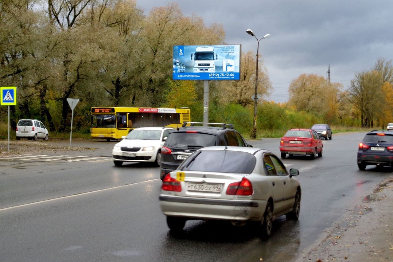 Фотография рекламного носителя, тип: Билборд 3x6, адрес: Гдовское ш., Л.Поземского ул., д.128, Псков, Псковская область, Россия. Сторона В №626581