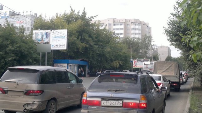 Фотография рекламного носителя, тип: Билборд 3x6, адрес: Железнодорожников ул., д.32, Красноярск, Красноярский край, Россия. Сторона Б №592951