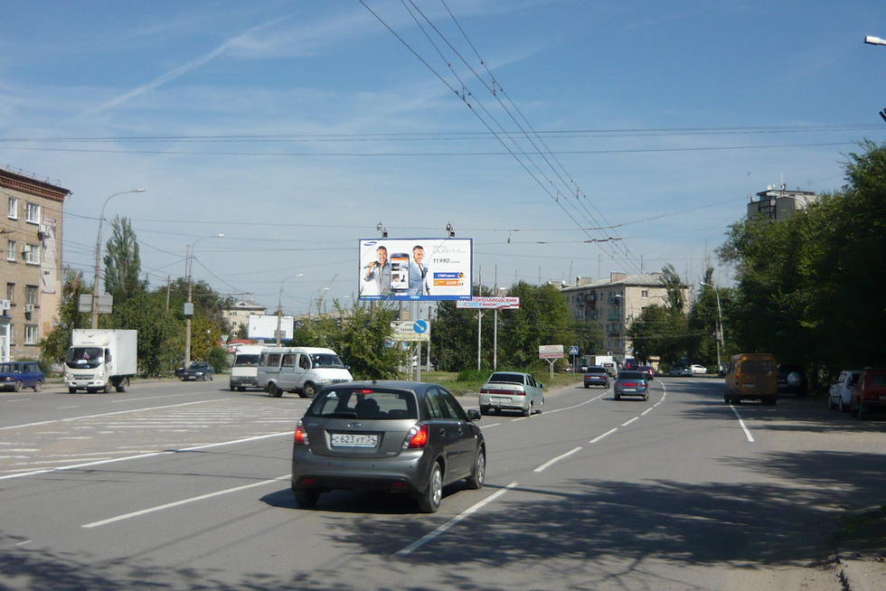 Фотография рекламного носителя, тип: Билборд 3x6, адрес: Ополченская ул. Х Тарифная ул., Волгоград, Волгоградская область, Россия. Сторона А1 №337785