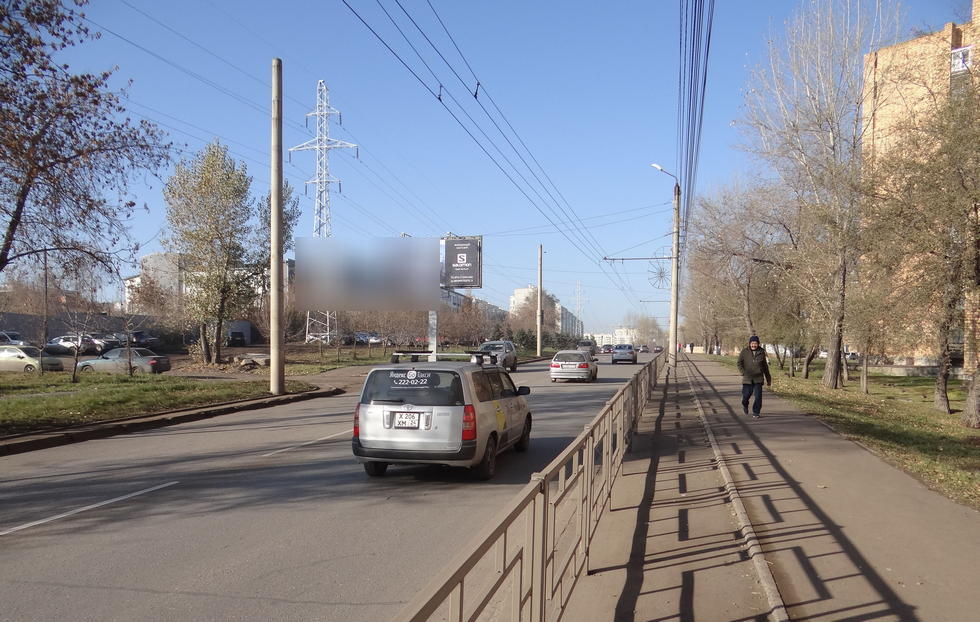 Фотография рекламного носителя, тип: Билборд 3x6, адрес: Лесопарковая ул., Красноярск, Красноярский край, Россия. Сторона B1-B3 №458126