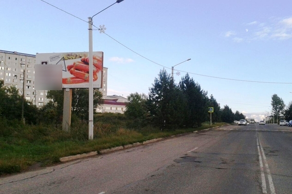 Фотография рекламного носителя, тип: Билборд 3x6, адрес: Лесозаводск г., Буднина ул., д.110, Владивосток, Приморский край, Россия. Сторона Б №756768
